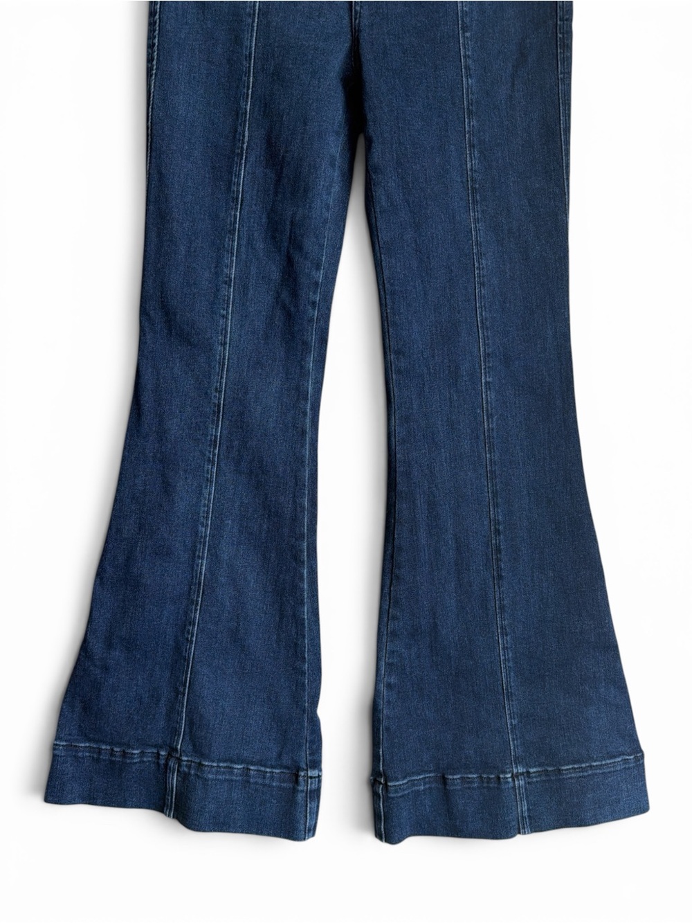 Special A Super Flare Jeans Size 11/30 Dark Wash Stretchy High Wasted Banded Hem - Picture 6 of 16